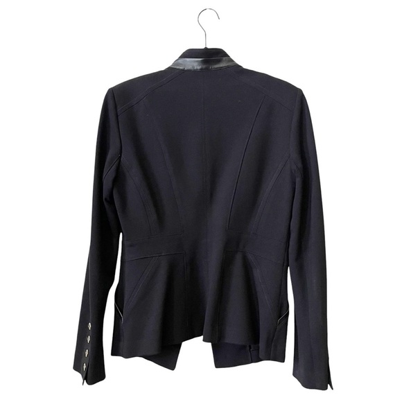 White House Black Market Black Ponte Jacket Women's Size 4 Stretch One Button - Picture 4 of 5